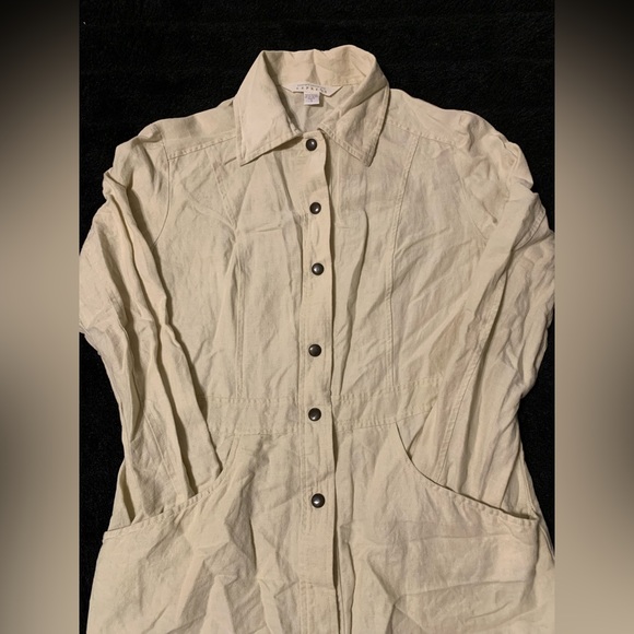 Vintage Compagnie Internationale EXPRESS Women’s Khaki S Full Button Blazer NWOT - Picture 3 of 13